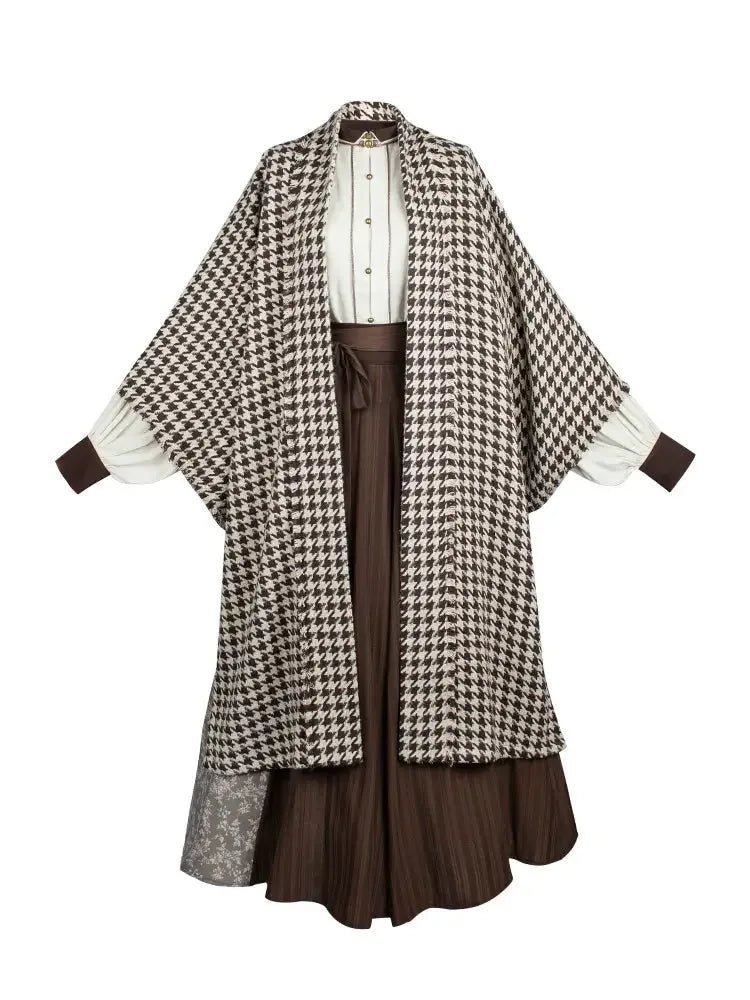 Autumn Houndstooth – New Chinese Style Coat | Song-Inspired Daily Wear for Modern Commuting - Image 5