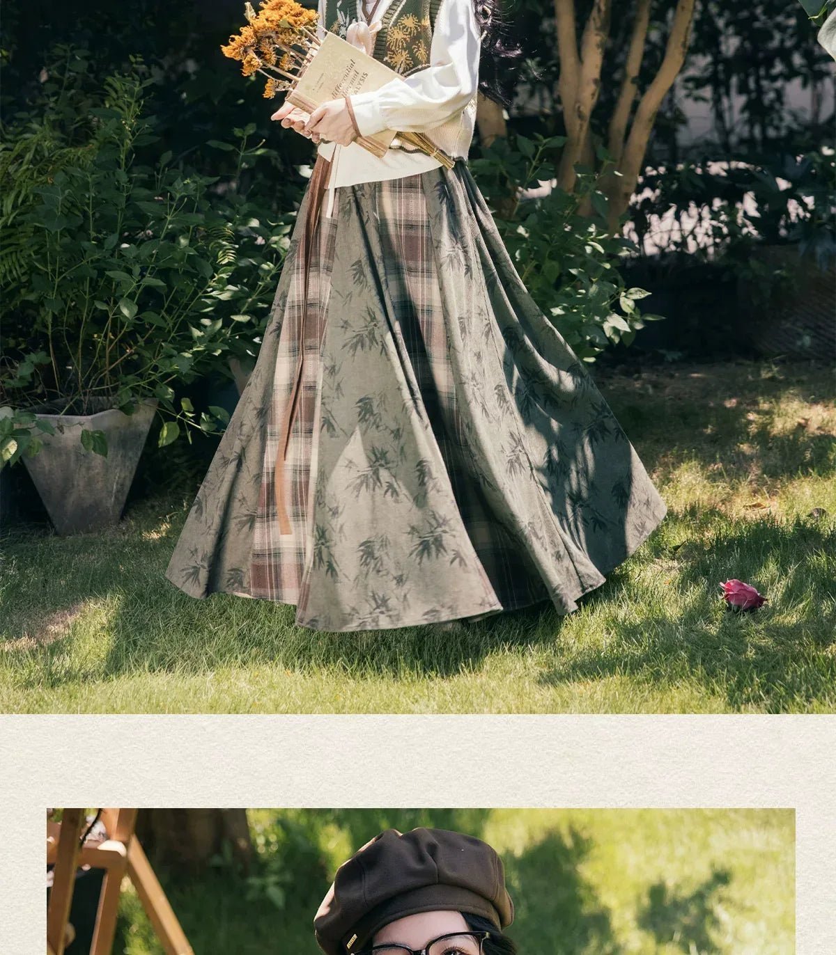 “Winter Trio” – New Chinese Knit Bijia & Skirt Set (Hanfu-Inspired) - Image 5