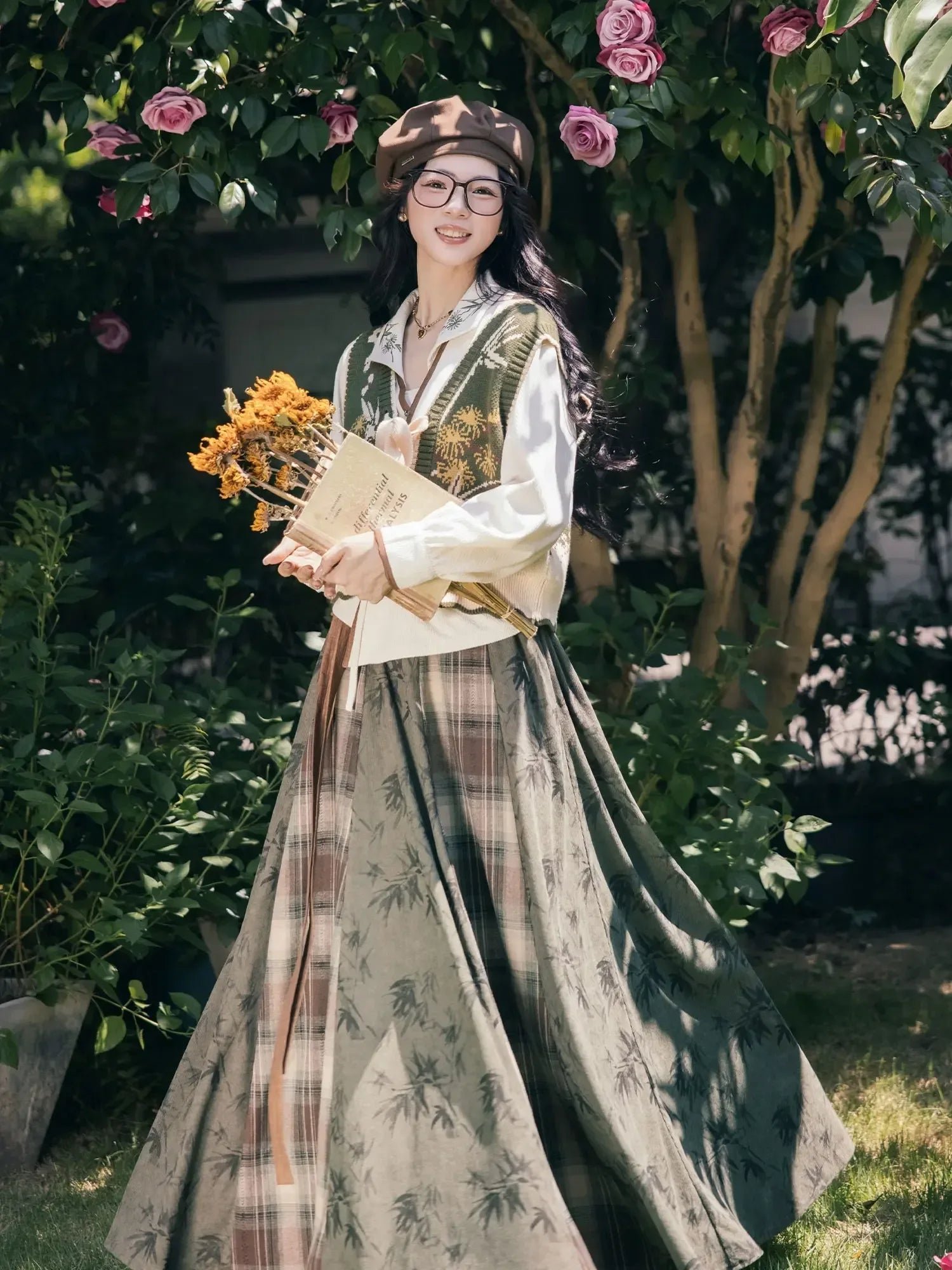 “Winter Trio” – New Chinese Knit Bijia & Skirt Set (Hanfu-Inspired) - Image 2