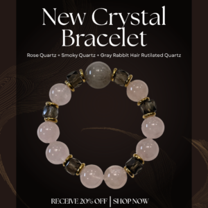 Ethereal Harmony Bracelet — Rose Quartz | Smoky Quartz | Gray Rabbit Hair Rutilated Quartz