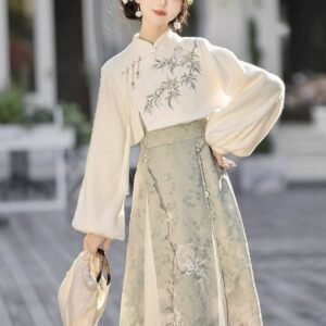 Lixiang leads to Hanfu women's Han elements Chinese style new Chinese top dress set spring and autumn