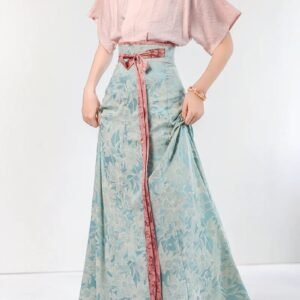 [Seventy-two soot] Green glaze dyed short-sleeved version, Tang Beizi Hanfu broken skirt, spring and summer women's daily commute