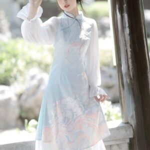 Feihua Fish Shadow Hanfu Women's Daily Han Element New Chinese Style Cheongsam Dress
