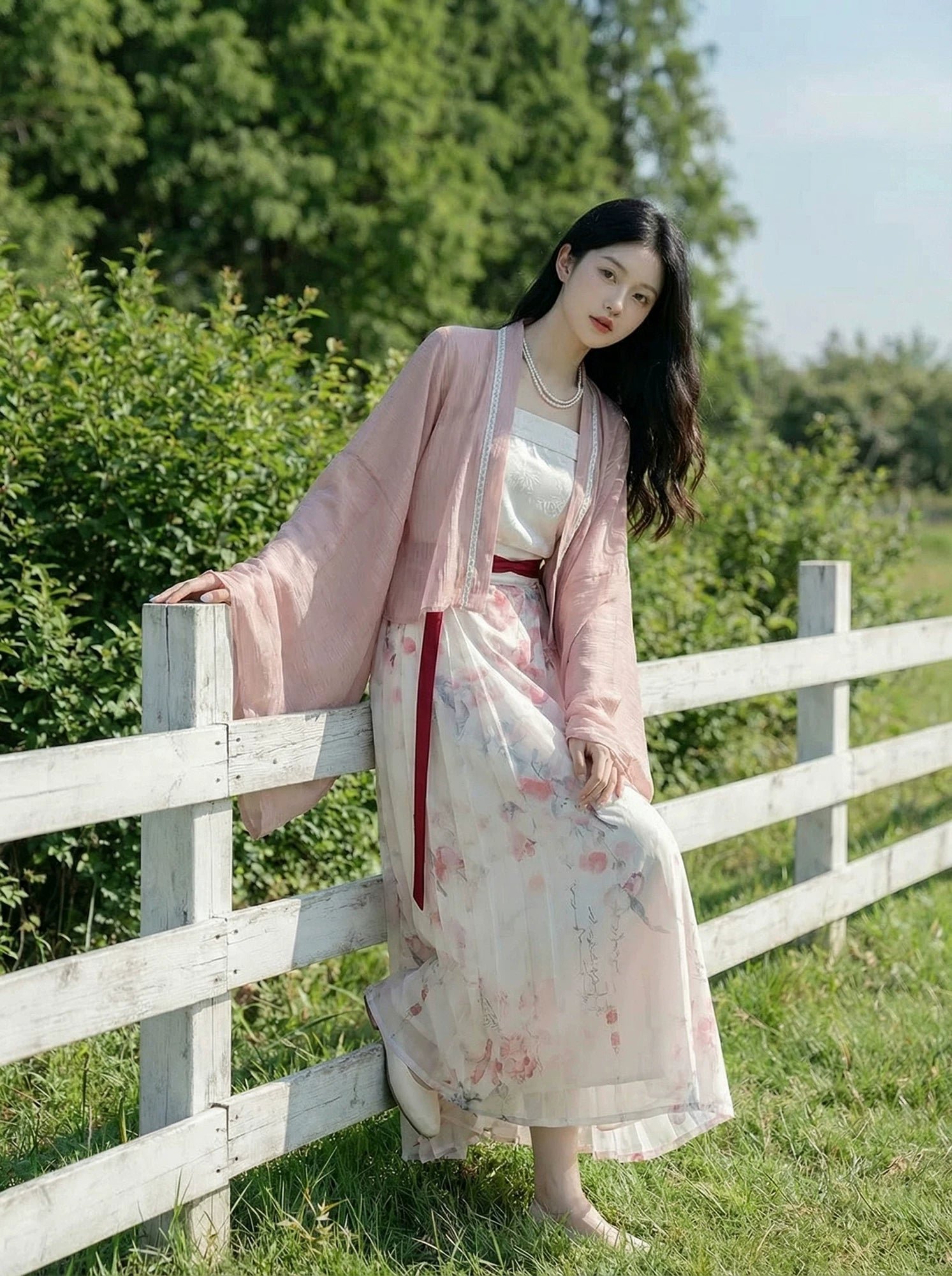 “Ping'an Shunli” Ming-Style Mamian Skirt | Yangzhou Gauze |Daily Hanfu - Image 5